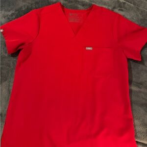 Figs Catarina Scrub Top, Medium, Winning Red Color